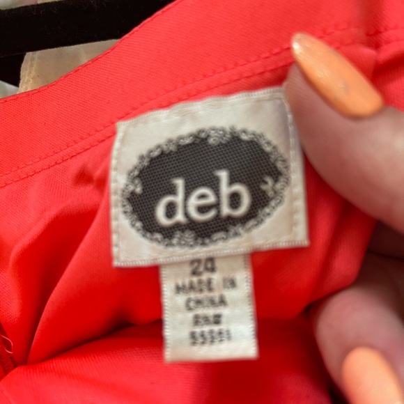 Fancy Coral dress with Rhinestones - Picture 5 of 8